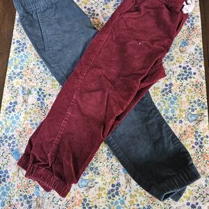 Janie and Jack Red and Blue Corduroy Joggers